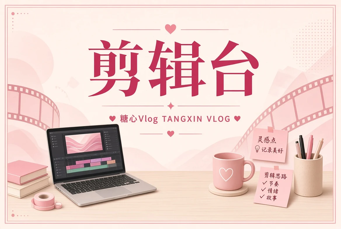 糖心Vlog剪辑与整理工作画面